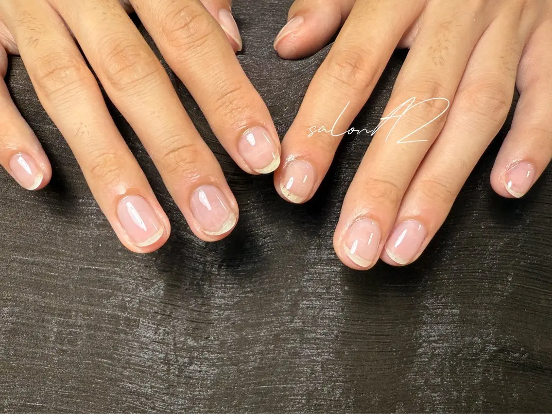 ネイル アートネイル 長さ出し フットネイル フレンチネイル ジェルネイル salon AZのネイルデザイン