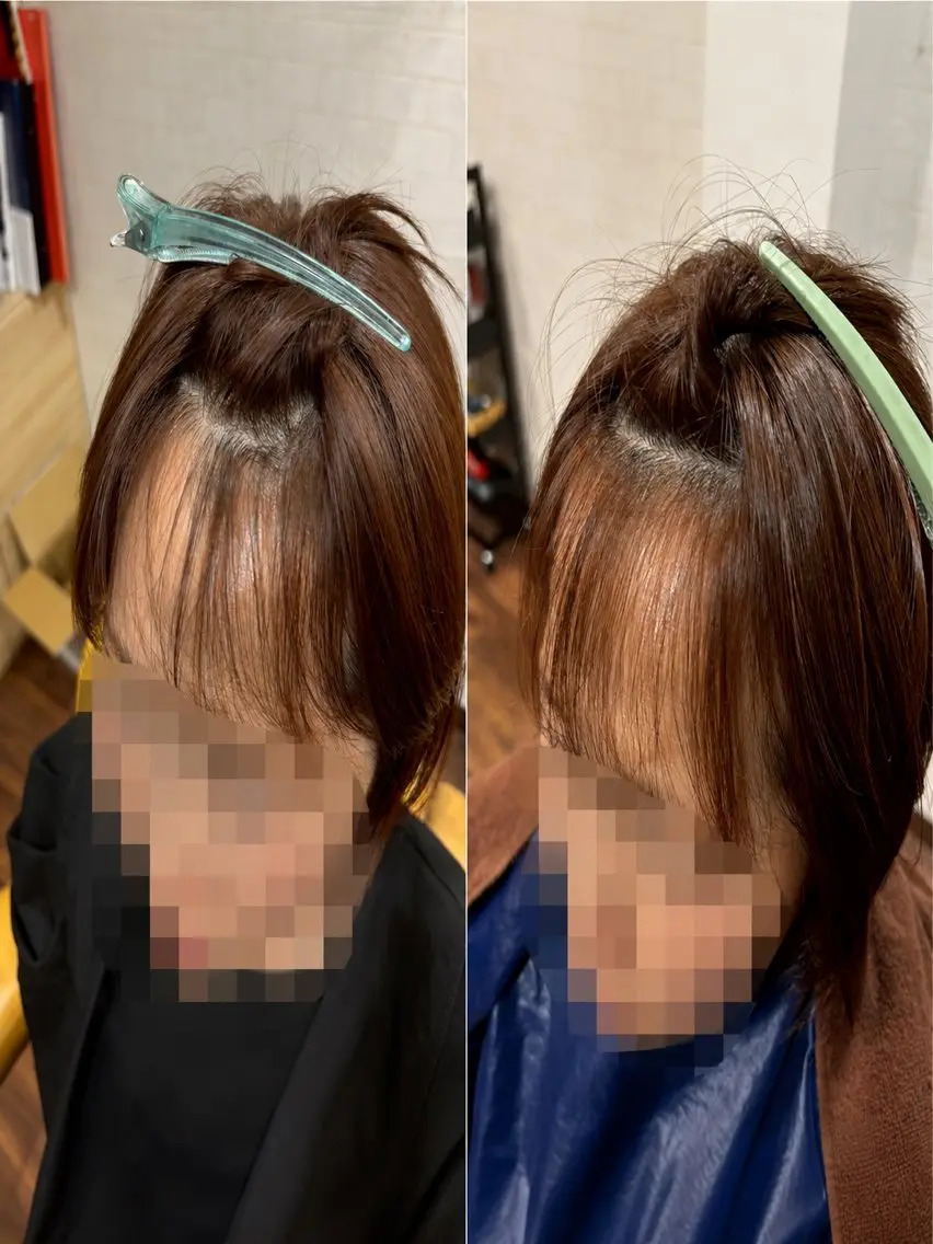 【前髪クロスパーマ】💫パックリ割れてしまう前髪の矯正+カットの写真