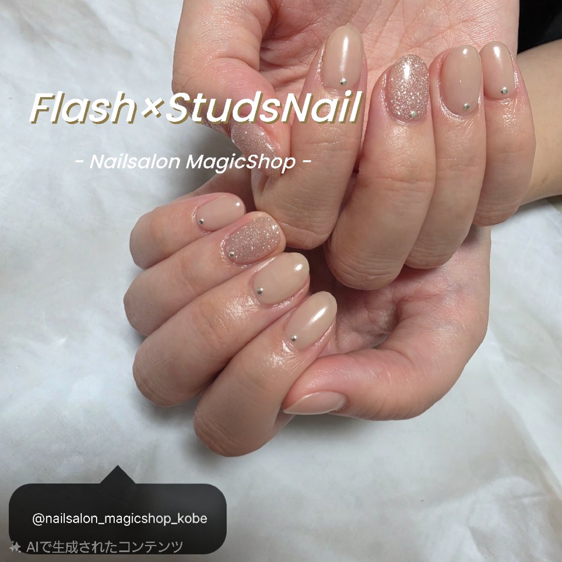 ネイル フラッシュネイル ジェルネイル マグネットネイル ワンカラーネイル ソフトジェル ハンドネイル Nailsalon MagicShopのネイルデザイン