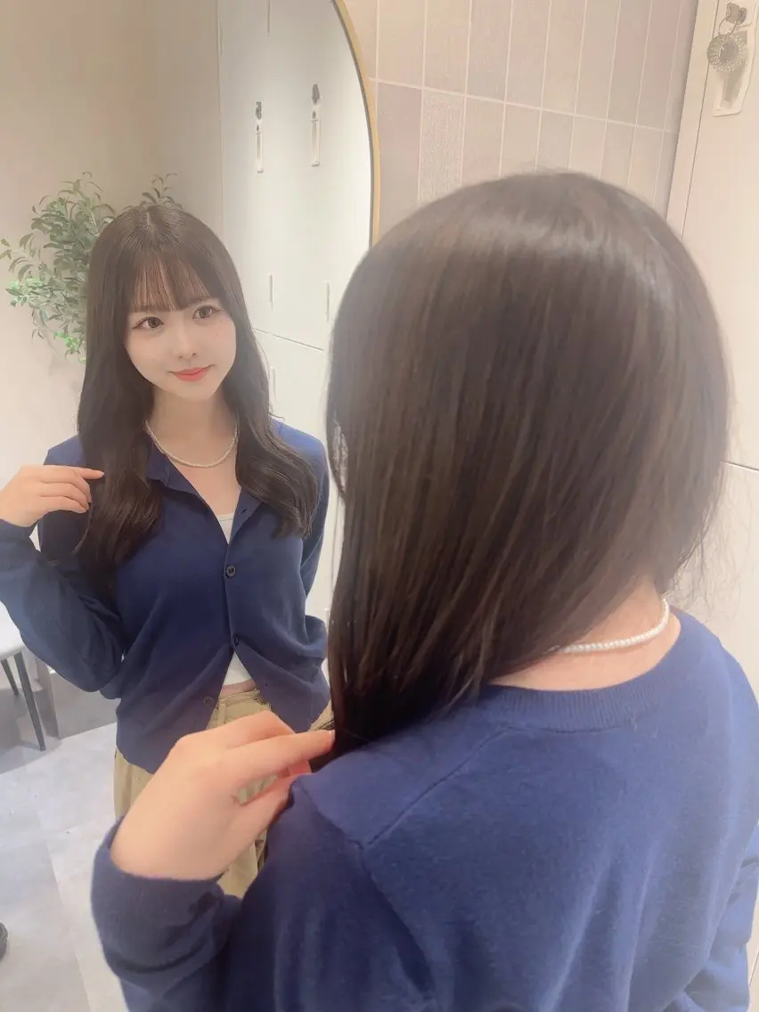 ミディアム カラー カット ヘアカラー トリートメント 🪞まとまるボブ× 縮毛矯正/敬土🪞のヘアスタイル