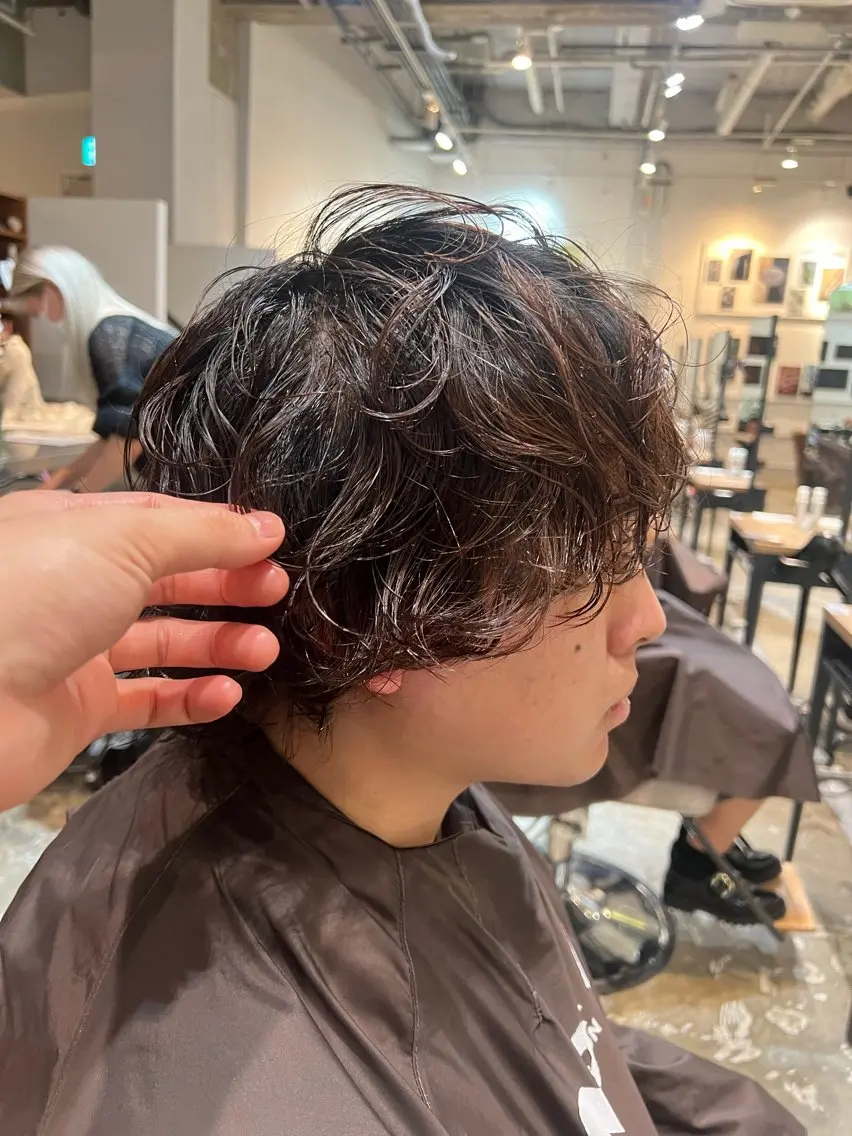 ショート パーマ 川原大空 無料パーマモデル募集のヘアスタイル