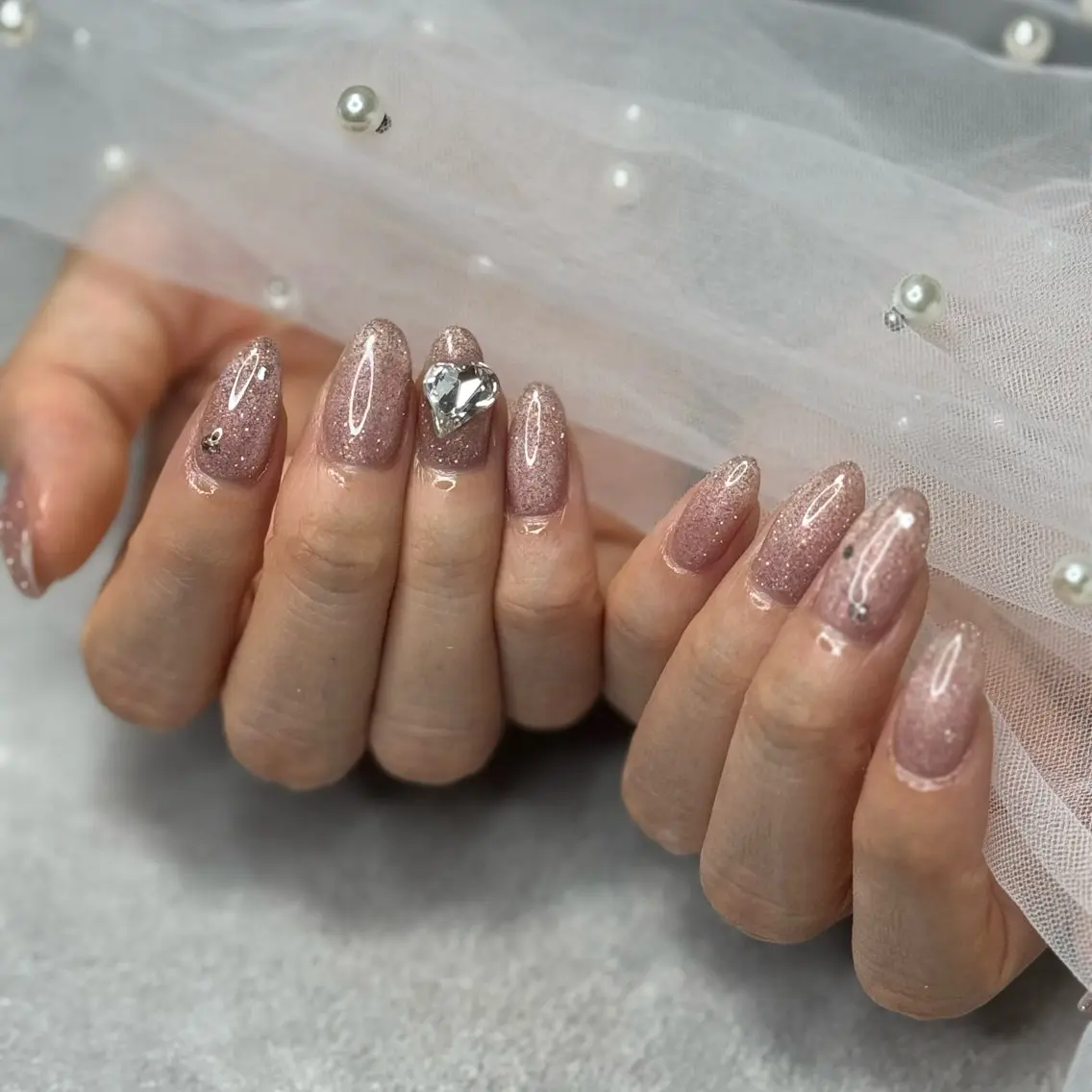 ネイル フラッシュネイル ジェルネイル ハート マグネットネイル 冬ネイル VENa eye＆ nail salonのマツエク・マツパデザイン