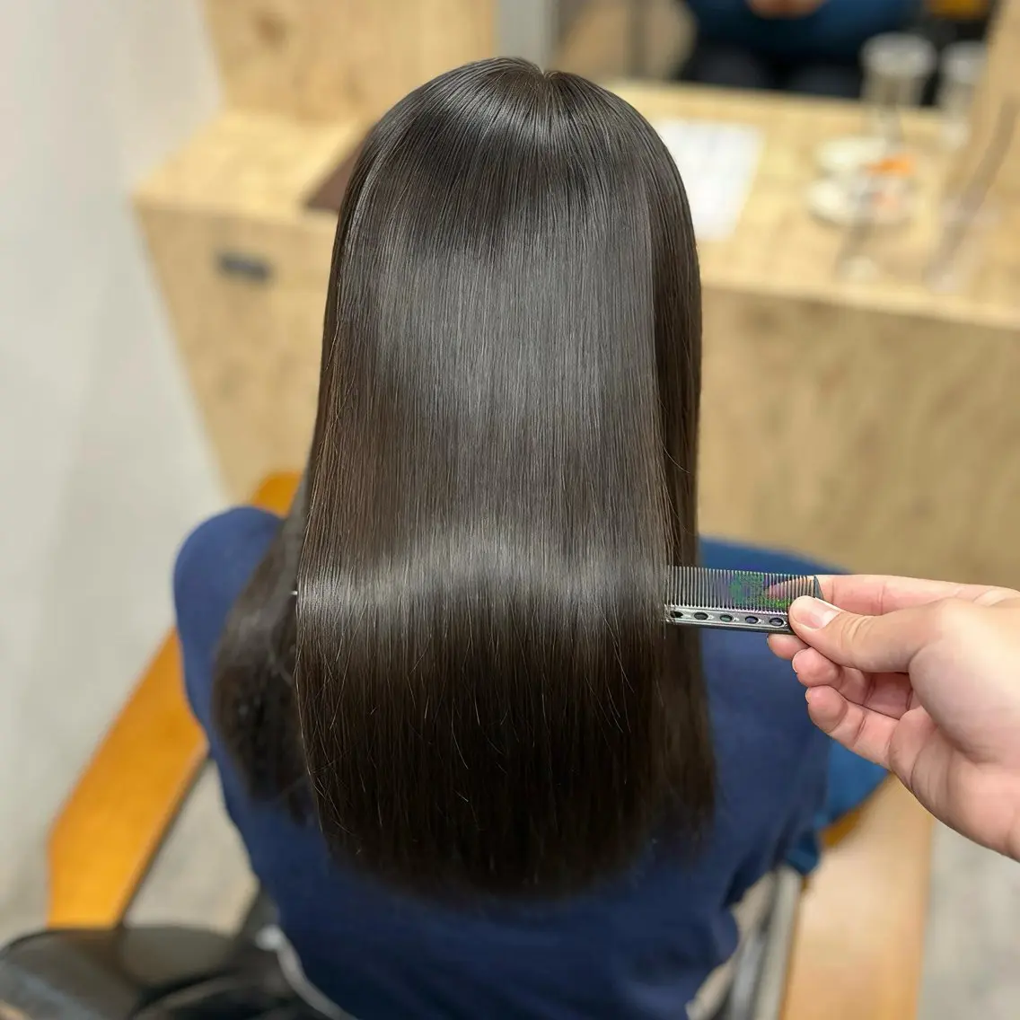 セミロング 髪質改善 縮毛矯正 トリートメント カット ヘアカラー 縮毛矯正 トリートメント 縮毛矯正/髪質改善 /nuup岩田のヘアスタイル