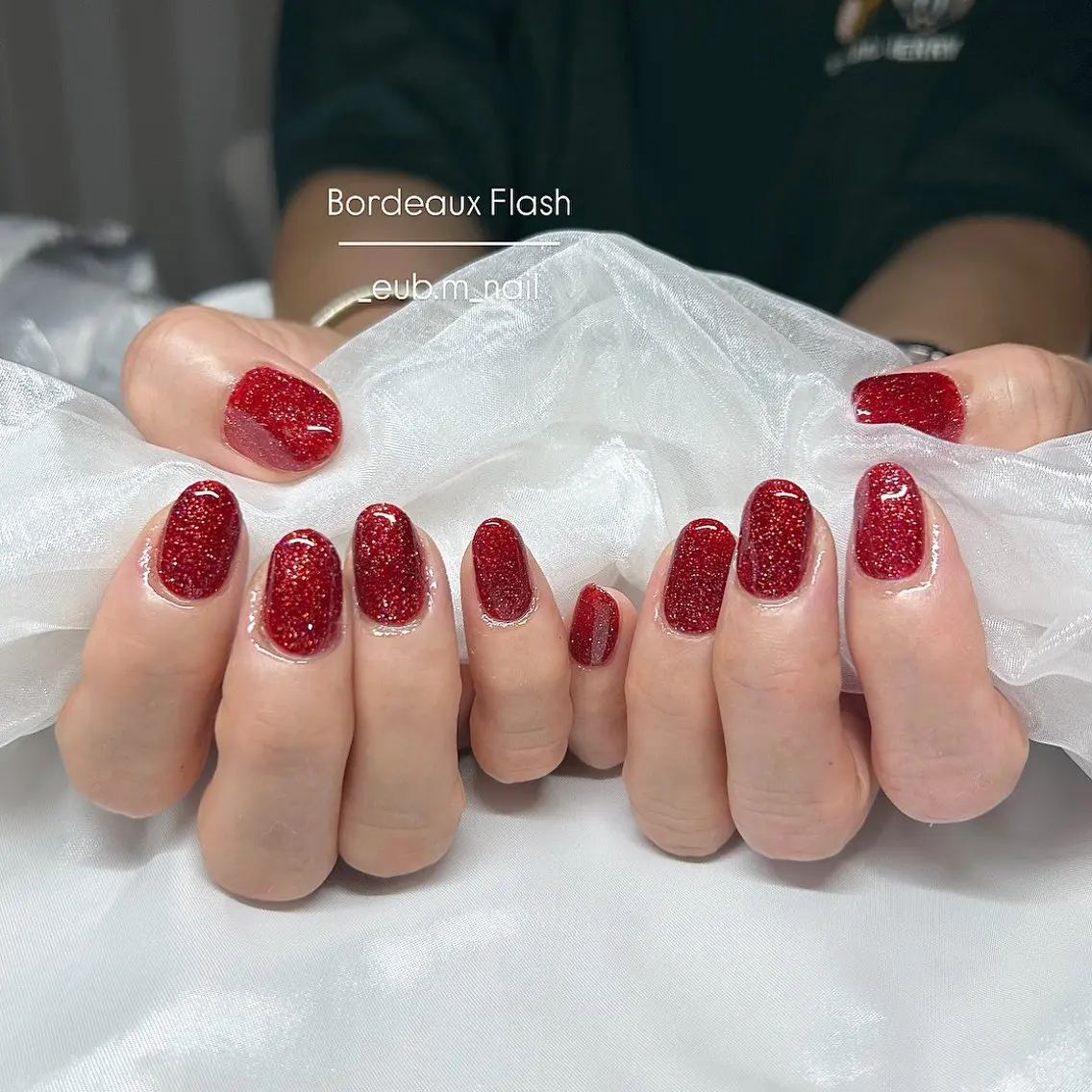 ネイル ボルドー フラッシュネイル ハンドネイル 深夜ネイルサロン eub.m_nailのネイルデザイン