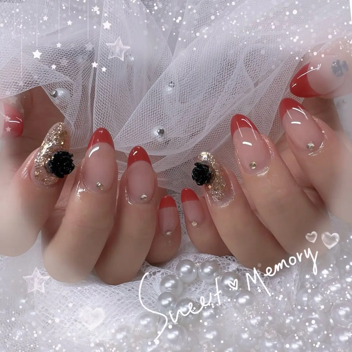ネイル チークネイル フレンチネイル ガーリー ガラスフレンチ グラデーション ハンドネイル ハンドケア Chill Nailsalonのネイルデザイン