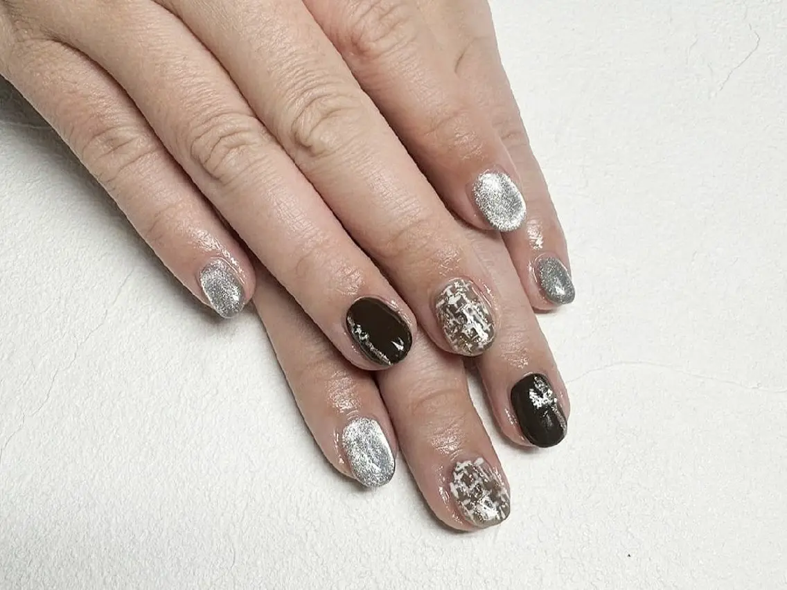 ネイル 入学式 卒業式 韓国ネイル 春ネイル ツイードネイル ハンドネイル JULIE NAILのネイルデザイン