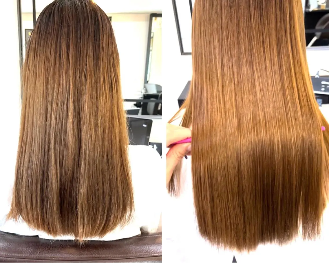 セミロング ヘアアレンジ トリートメント ハイトーンカラー 🦋yuri🦋のヘアスタイル