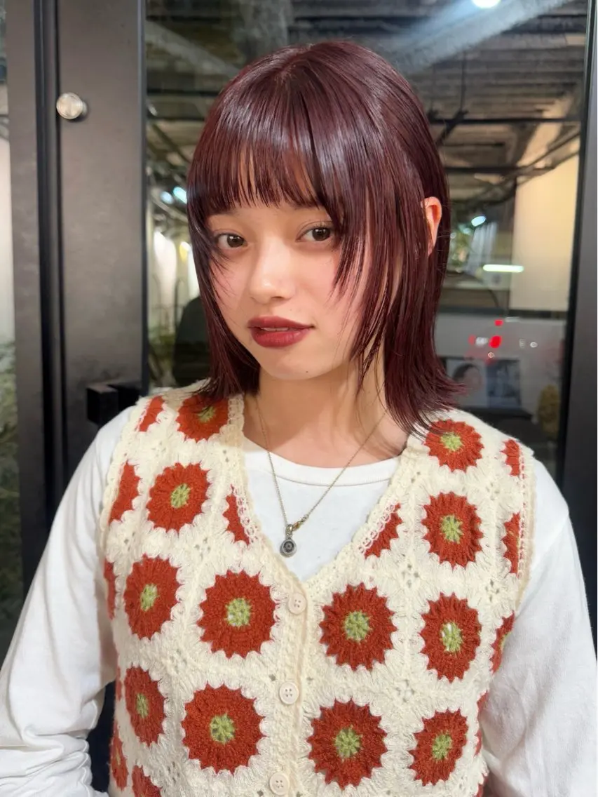 ミディアム カラー 大塚 愛実のヘアスタイル