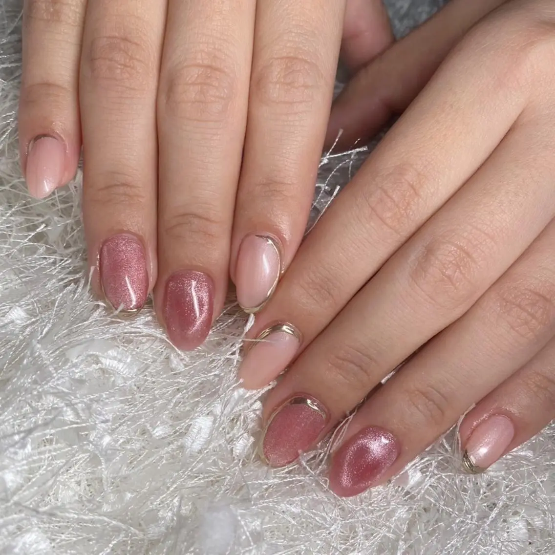 ネイル 長さ出し ジェルネイル グラデーション ハート 韓国ネイル ハンドネイル Nail&eye Belire 新宿のネイルデザイン
