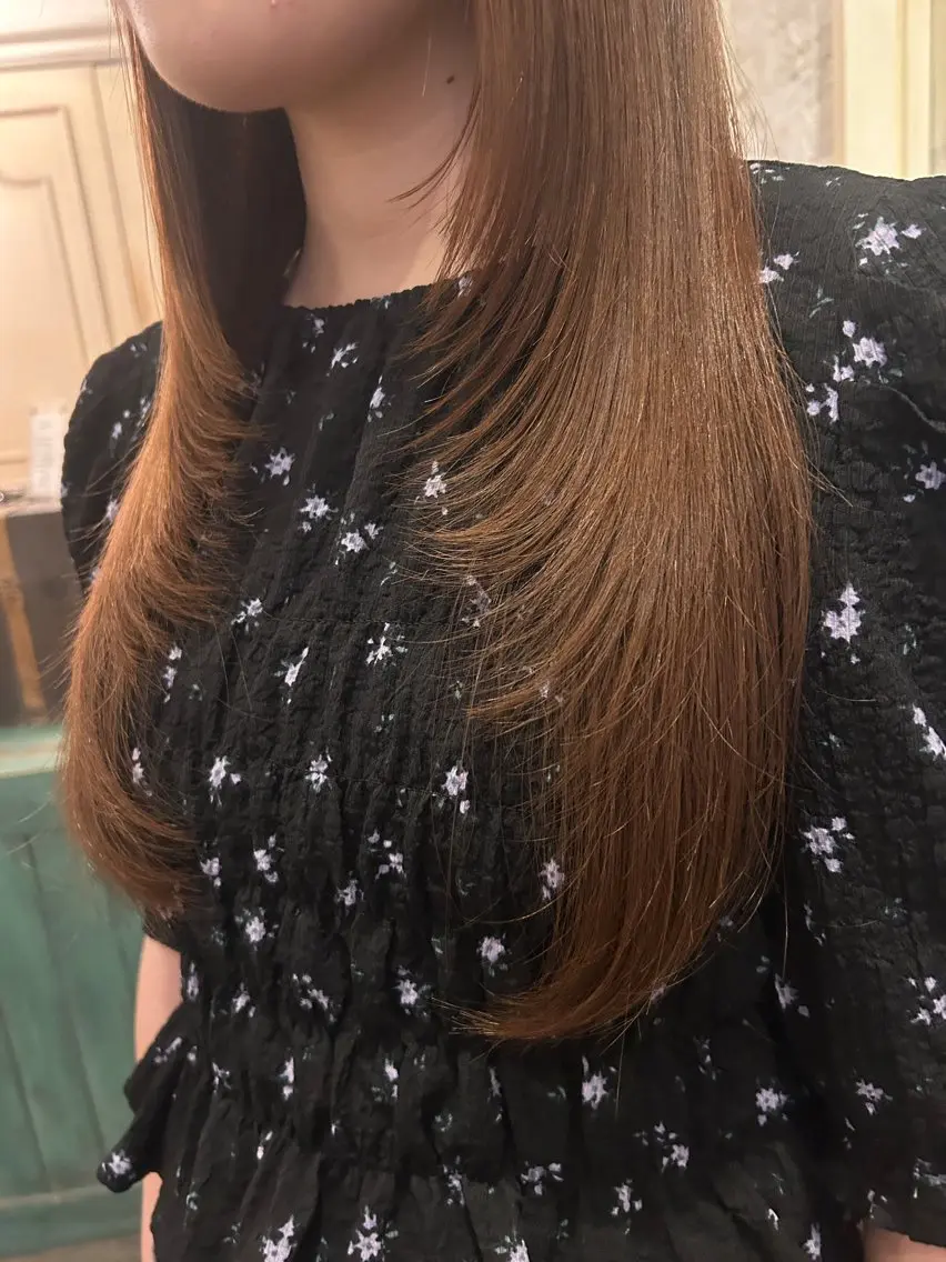 ロング レイヤーカット 藤村 桃歌のヘアスタイル