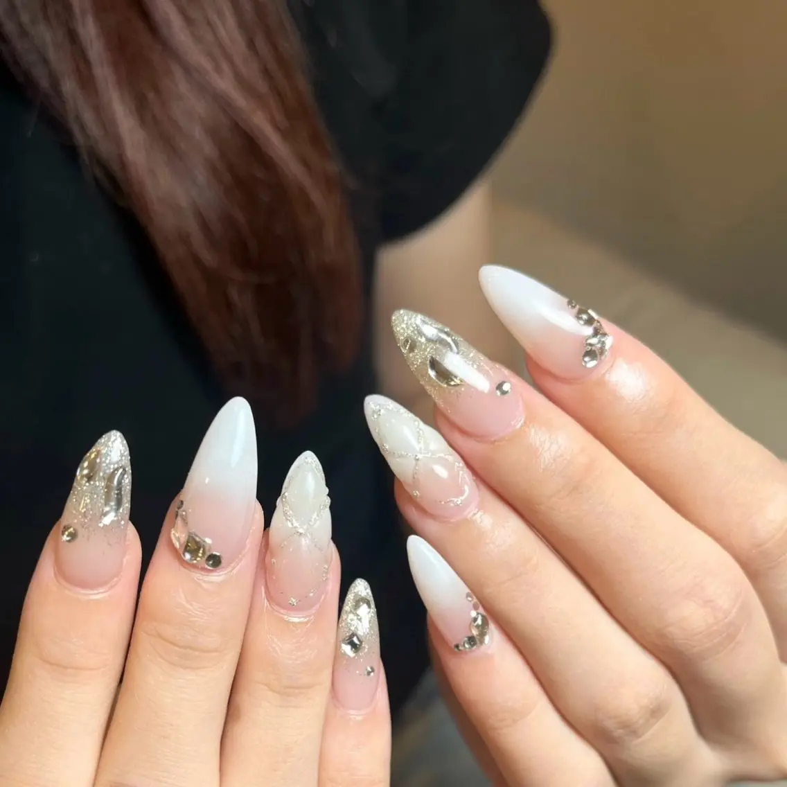 ネイル 長さ出し ジェルネイル 韓国ネイル マグネットネイル 持ち込み 💖D.d nail Gifu💖のネイルデザイン
