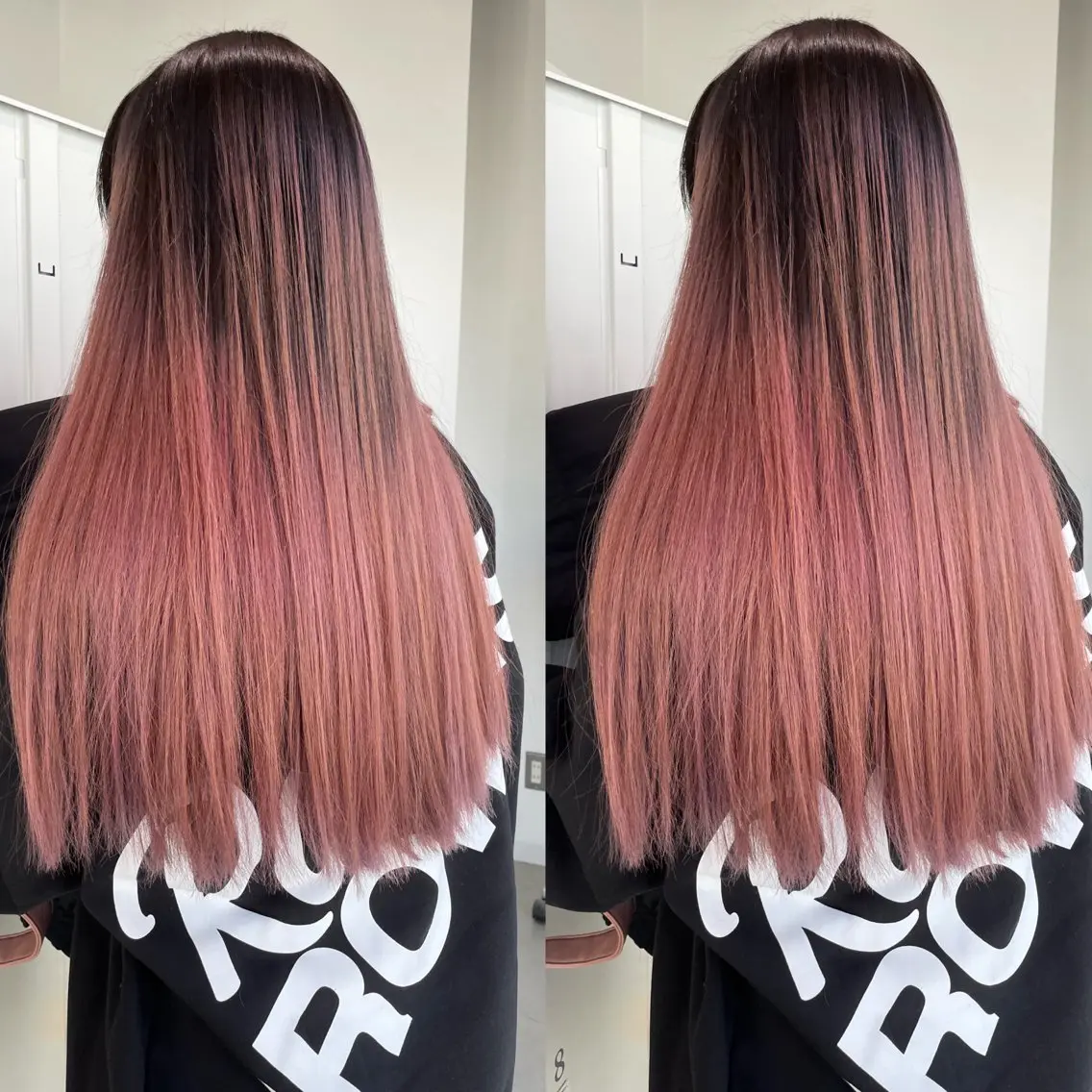 ロング カラー ヘアアレンジ バレイヤージュ ピンクカラー レイヤーカット カット ヘアカラー トリートメント 🎗秋山勇/ GEAR.代表のヘアスタイル