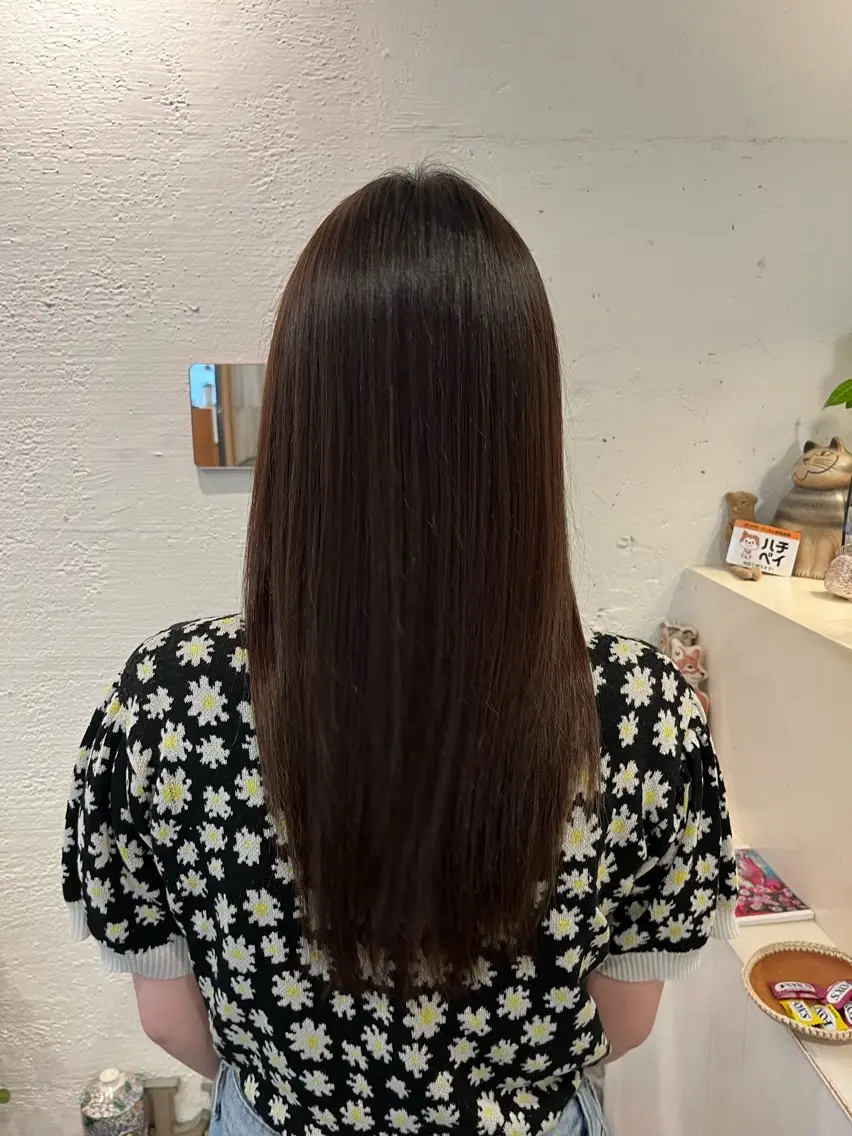 ロング パーマ 髪質改善 縮毛矯正 栗林 惟のヘアスタイル