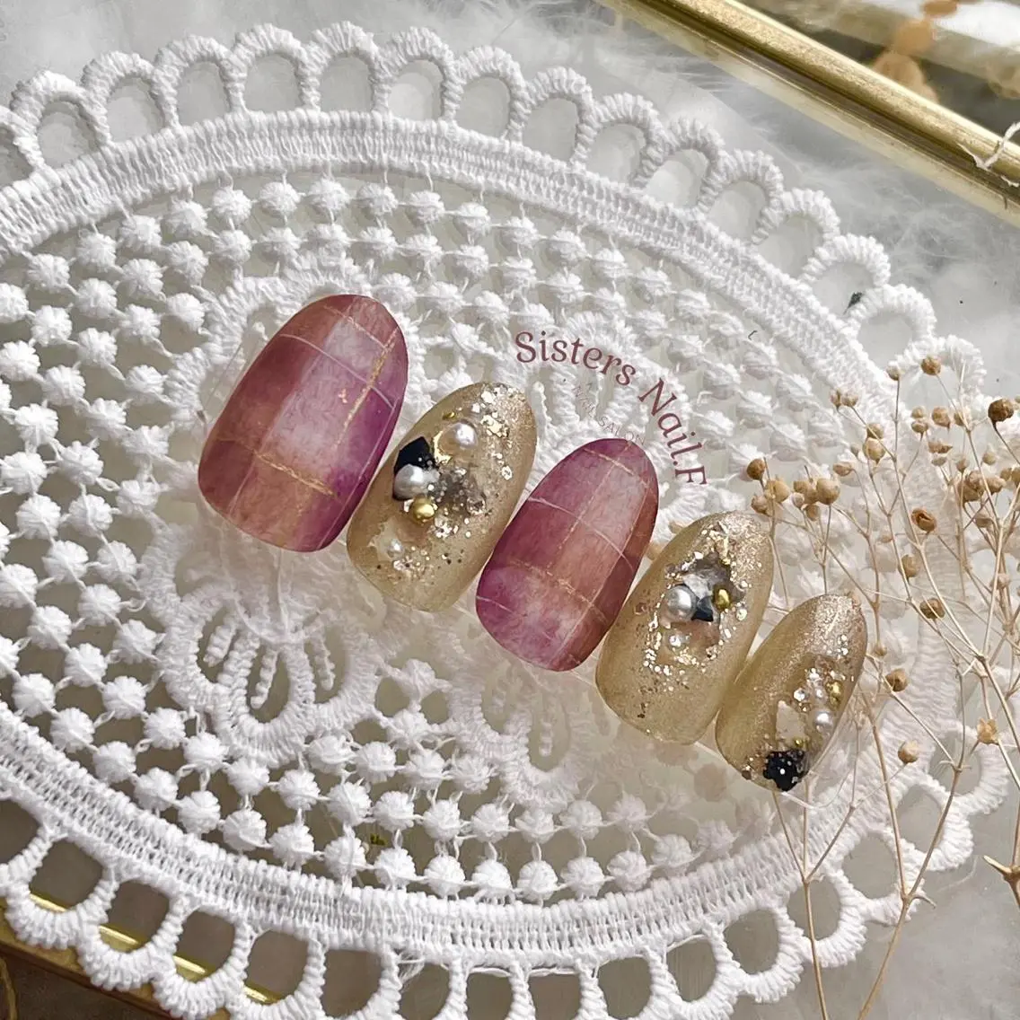 ネイル アートネイル マットネイル 冬ネイル sisters nail.fのネイルデザイン