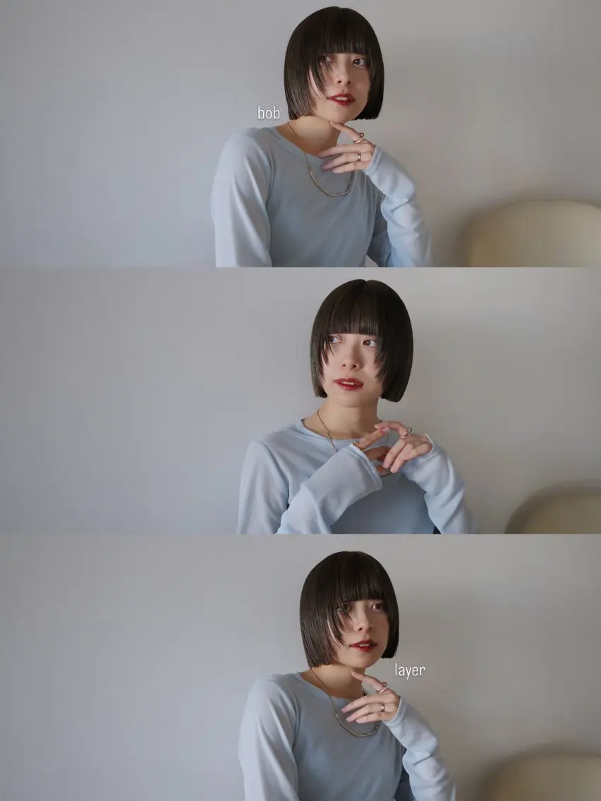 ミディアム ボブ レイヤーカット カット ヘアカラー トリートメント fithue ボブ〻kotonoのヘアスタイル