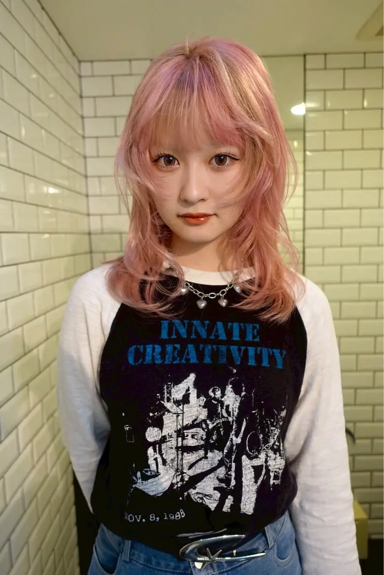 セミロング カラー ヘアアレンジ minto/ パーマモデル募集中のヘアスタイル