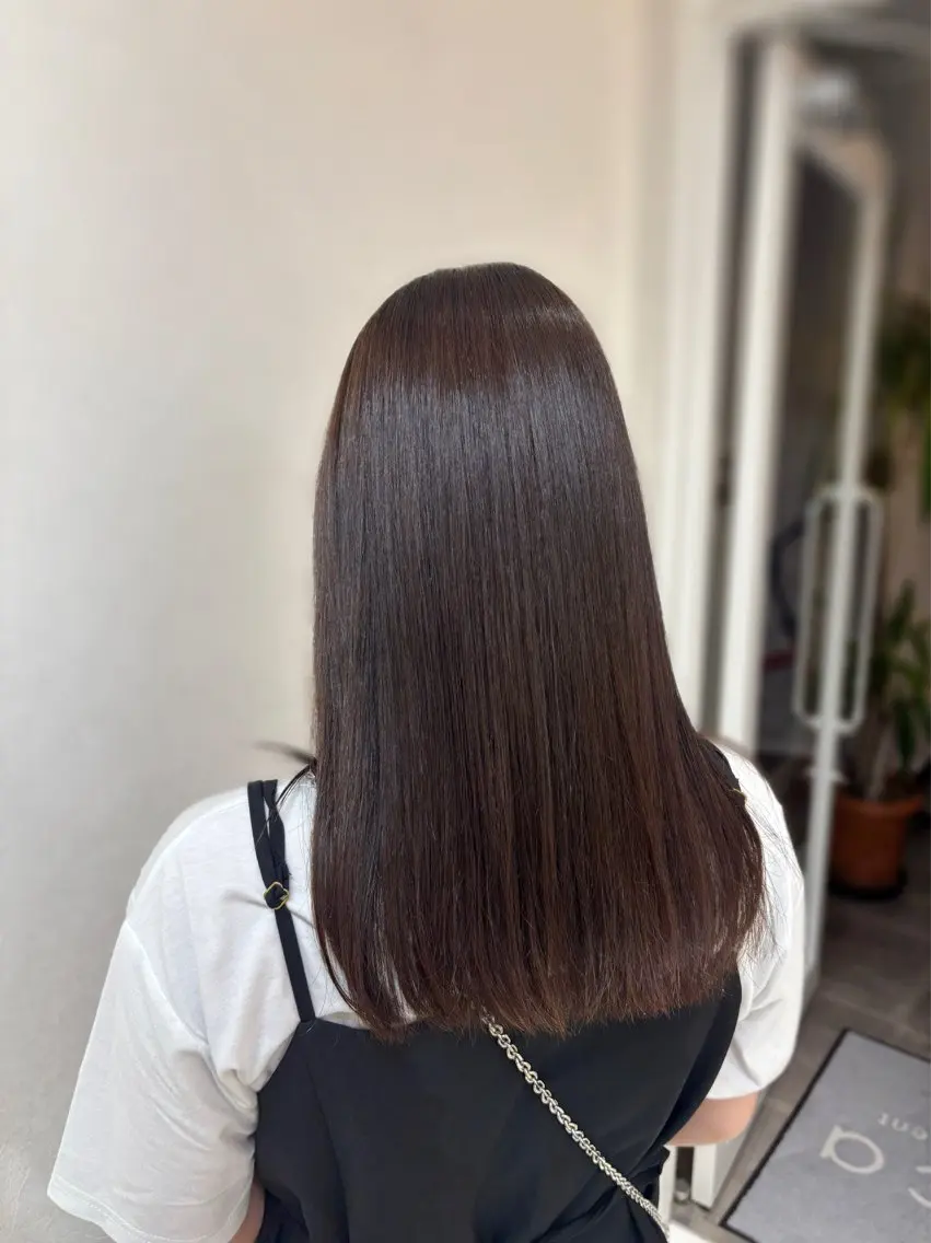 ロング 縮毛矯正 艶カラー/縮毛矯正 asukaのヘアスタイル