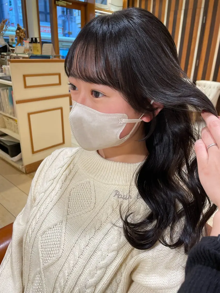 セミロング カラー 顔周りカット 清水 ちひろ ✄トップスタイリストのヘアスタイル