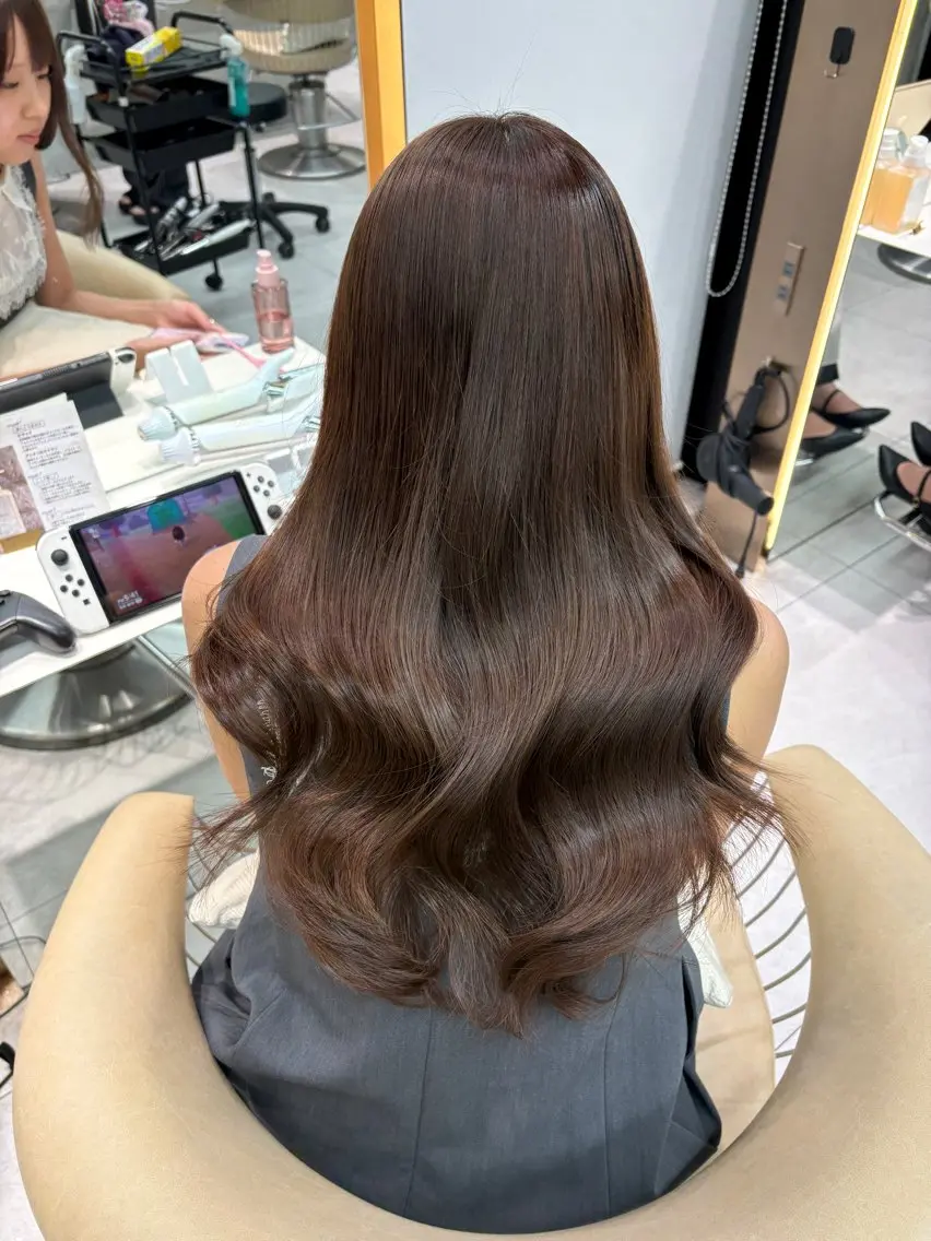 ロング カット ヘアカラー トリートメント 顔周り🇰🇷韓国 レイヤー/モエのヘアスタイル