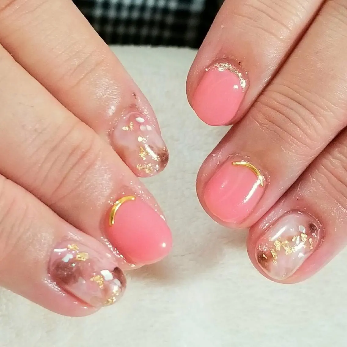 ネイル ガーリー ピンク ハンドネイル フットネイル trees_ nailのネイルデザイン