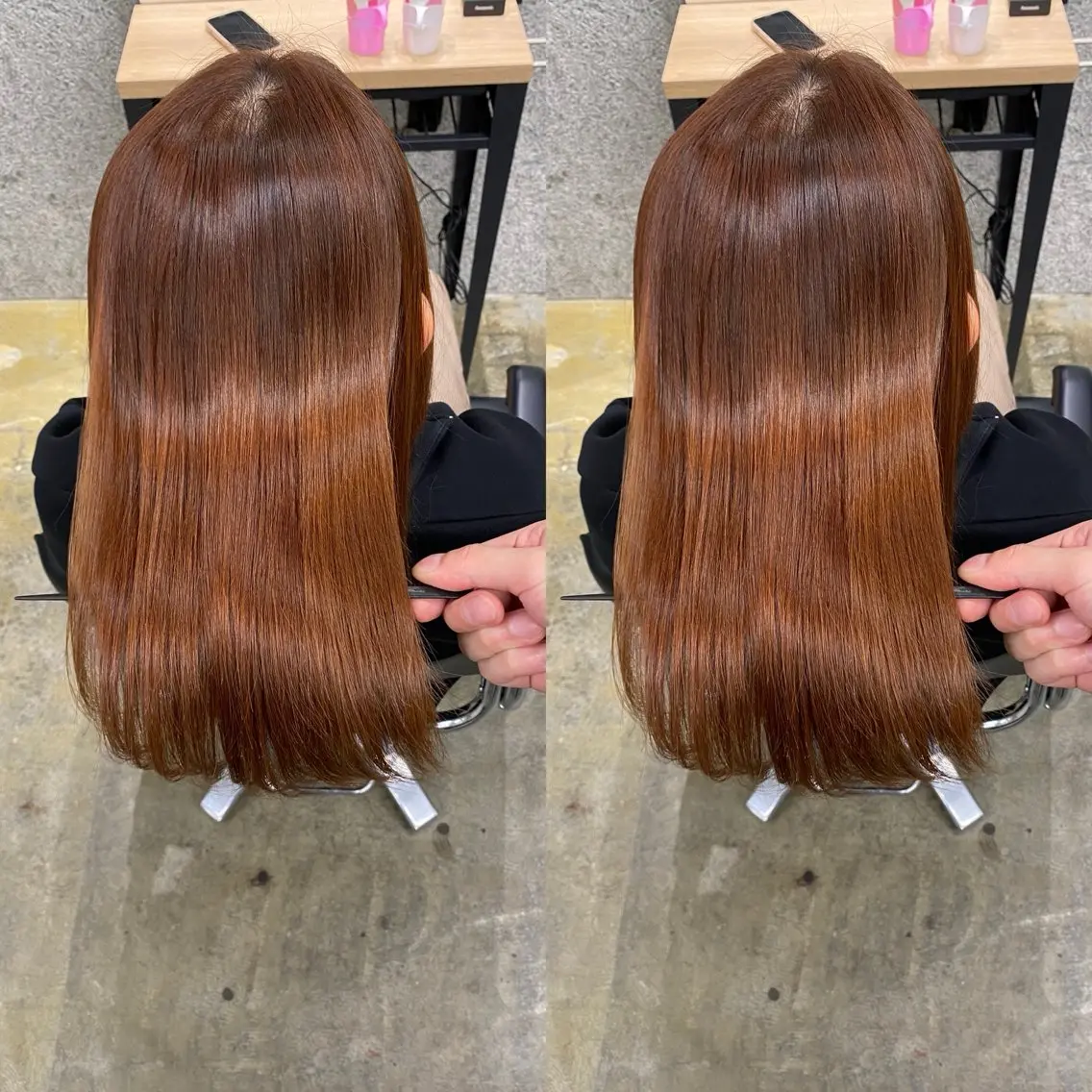 セミロング カット ヘアカラー 縮毛矯正 トリートメント 髪質改善/浅沼 亮のヘアスタイル