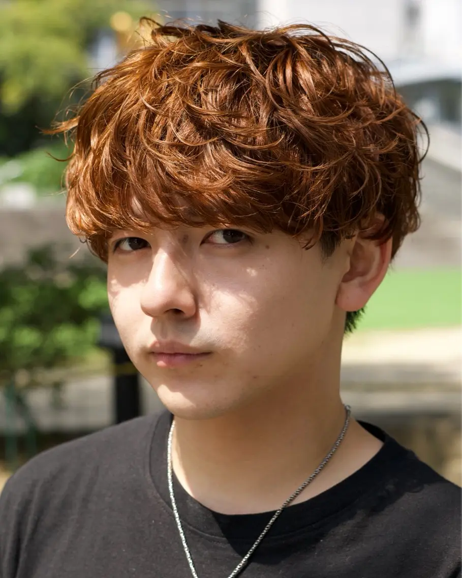 ショート カラー メンズ カット ヘアカラー パーマ メンズパーマ/矢場町 /NODE 下村透依のヘアスタイル