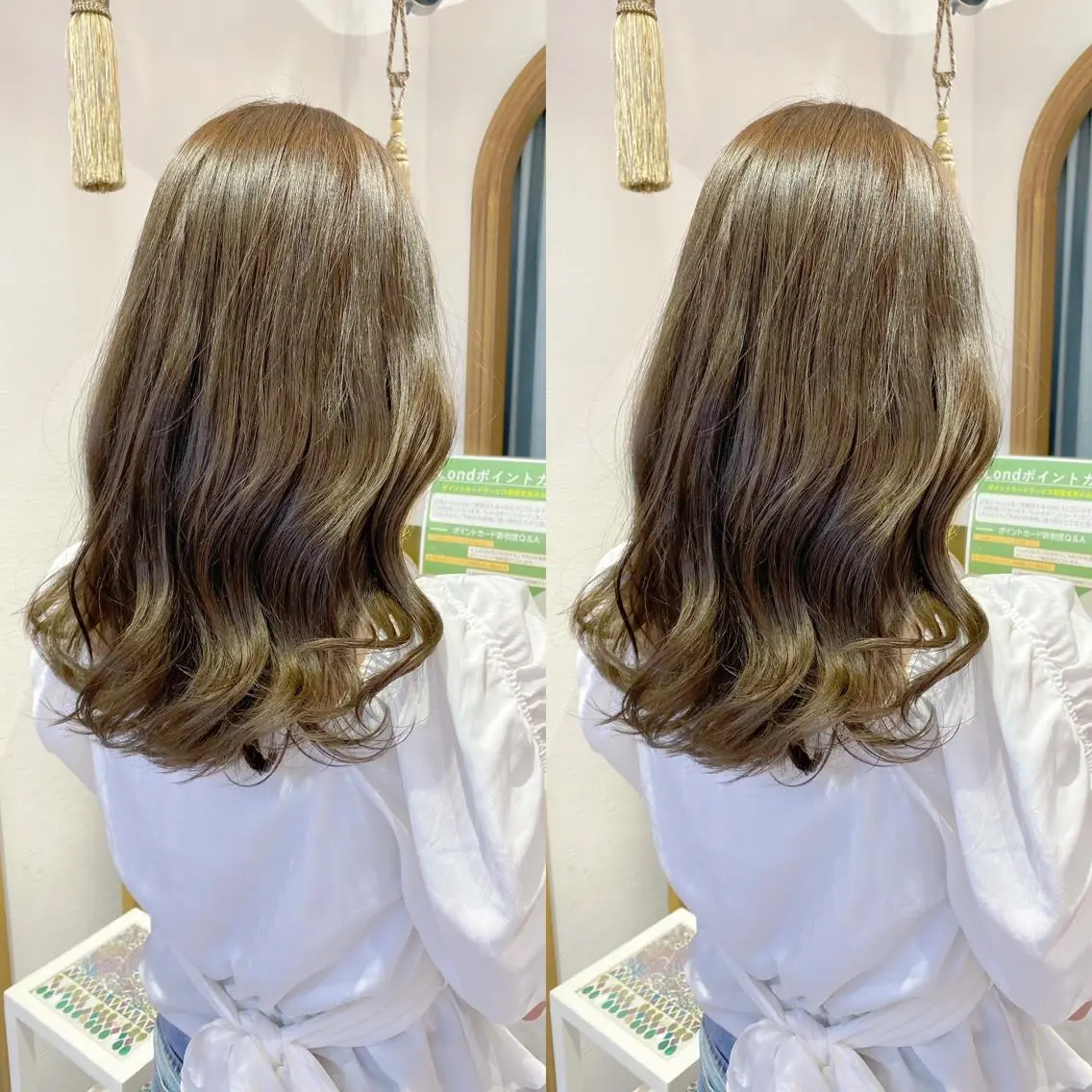 ミディアム カット ヘアカラー トリートメント レイヤーカット /透明感カラー西田のヘアスタイル