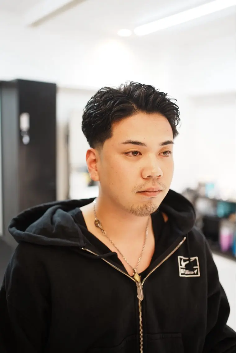 ショート パーマ メンズ メンズパーマ ショートヘア カット パーマ トリートメント ヘアセット メンズサロン ANSWERのヘアスタイル