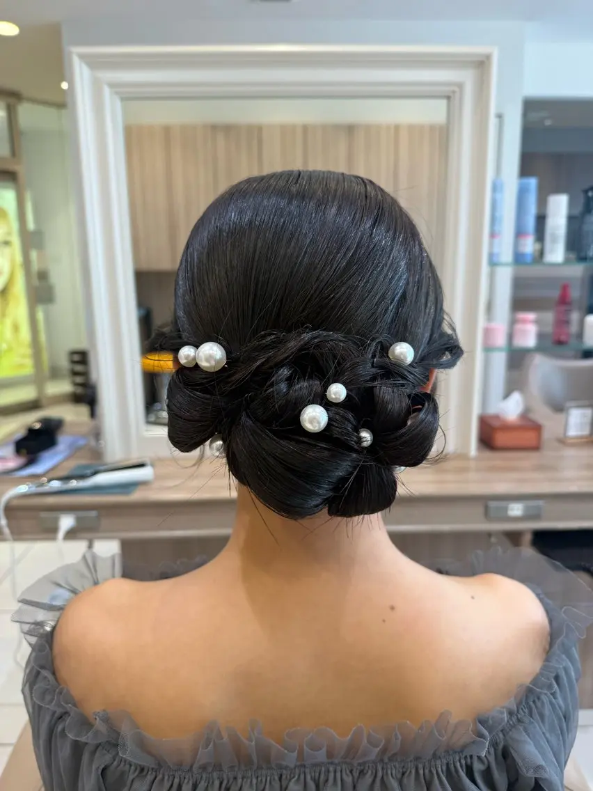 ミディアム ヘアアレンジ ヘアセット 韓国ヘアメイク🎀/ 縮毛矯正✨山本媛香のヘアスタイル