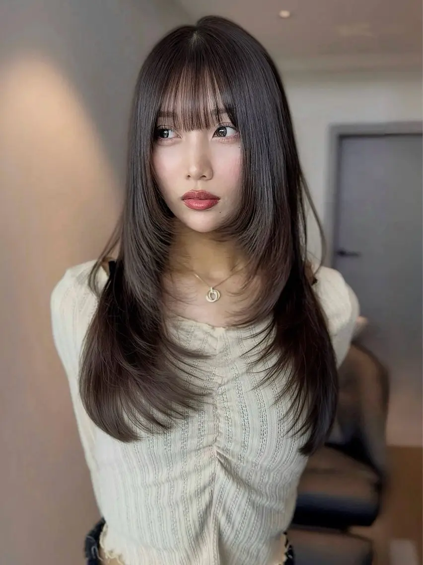 ロング トリートメント カット ヘアカラー 髪質改善 似合せカットTodaのヘアスタイル