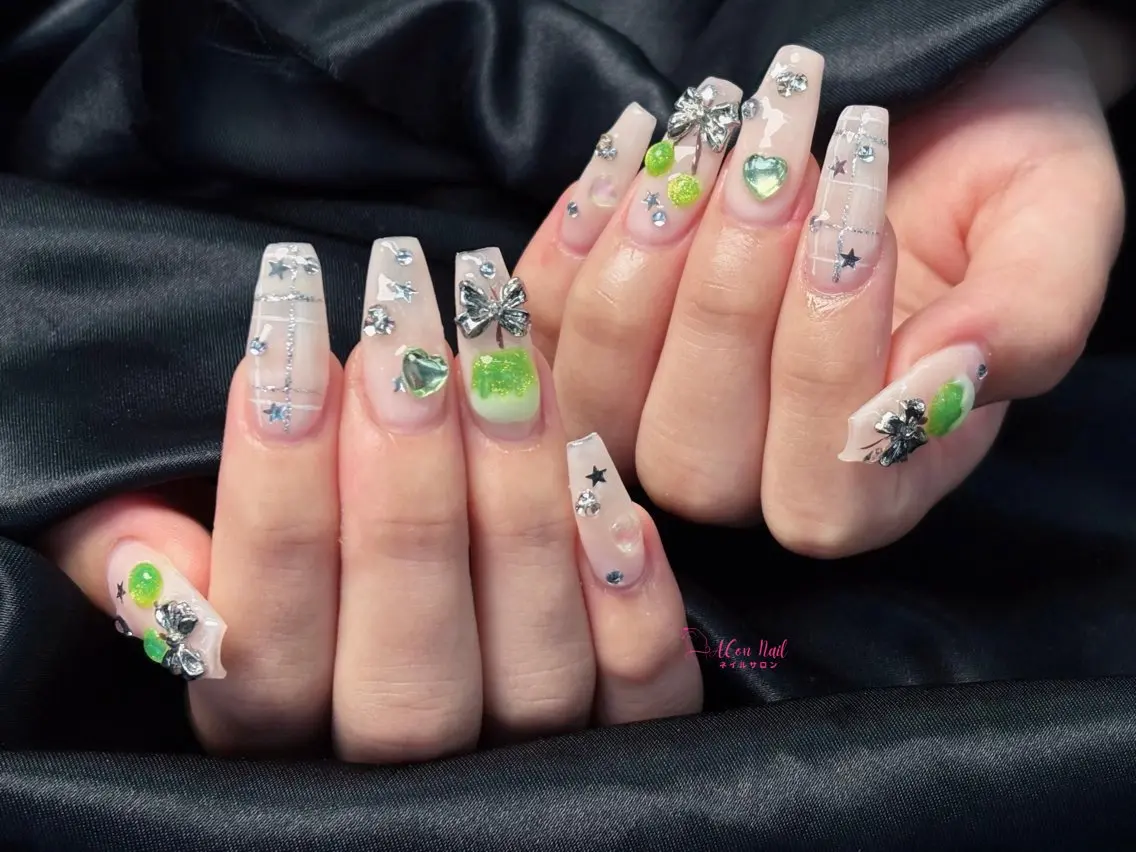 ネイル 桜ネイル 長さ出し フラワーネイル フレンチネイル ジェルネイル ハンドネイル ACon NailSalonのネイルデザイン