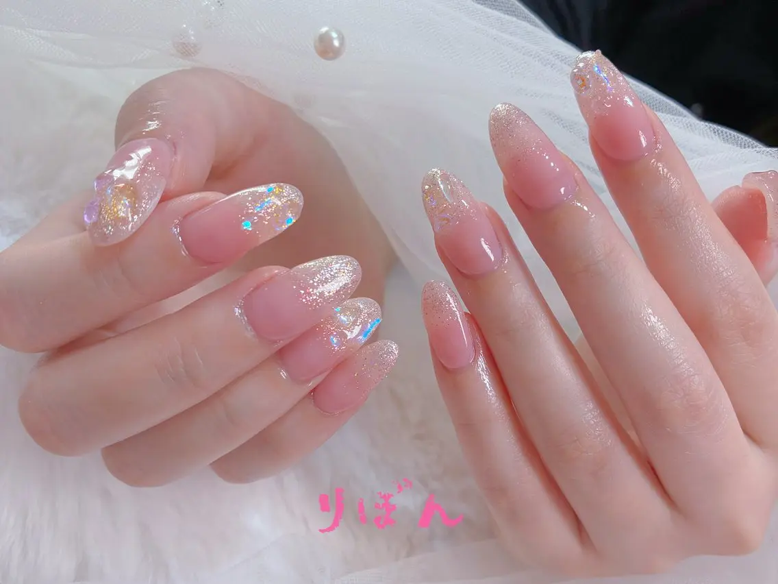 ミディアム 入学式 卒業式のヘアスタイル 韓国風ヘア ハンドネイル りぼん Re:Bonrのネイルデザイン