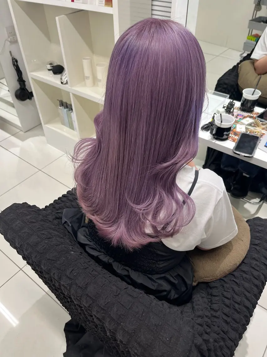 ミディアム カラー ラベンダーカラー ラベンダーグレー シルバー りおな/髪質改善/ カラー /平尾のヘアスタイル