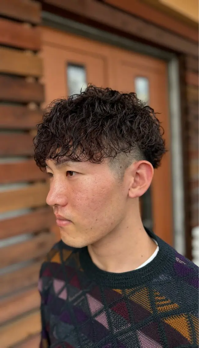 ショート メンズ 波巻きパーマ 焼津メンズパーマ特化 大石雄生のヘアスタイル