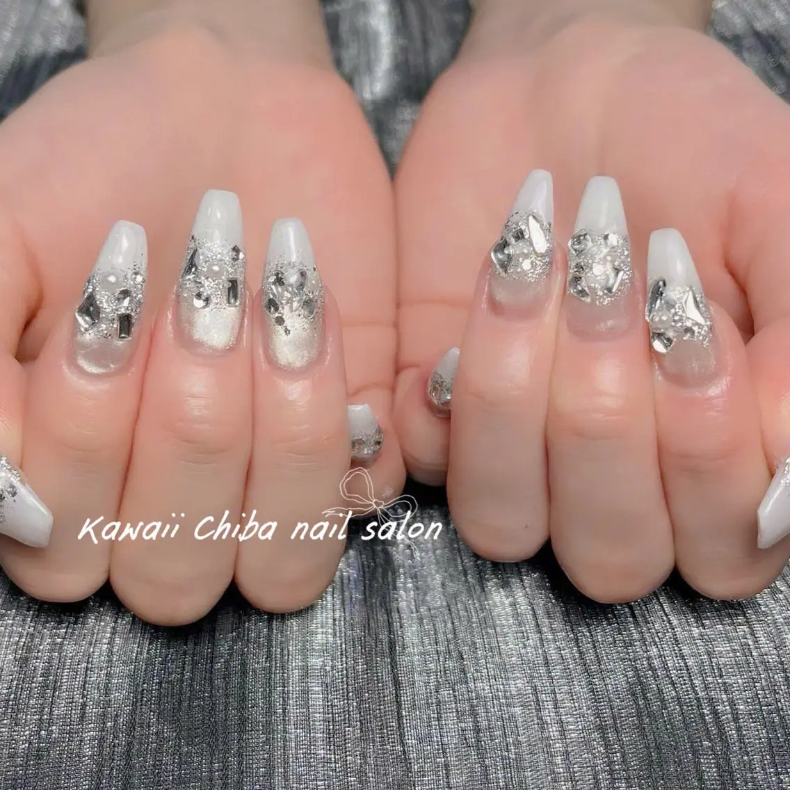 ネイル チークネイル ドット フレンチネイル 韓国ネイル レース ハンドネイル ハンドケア Kawaii Nail Salonのネイルデザイン