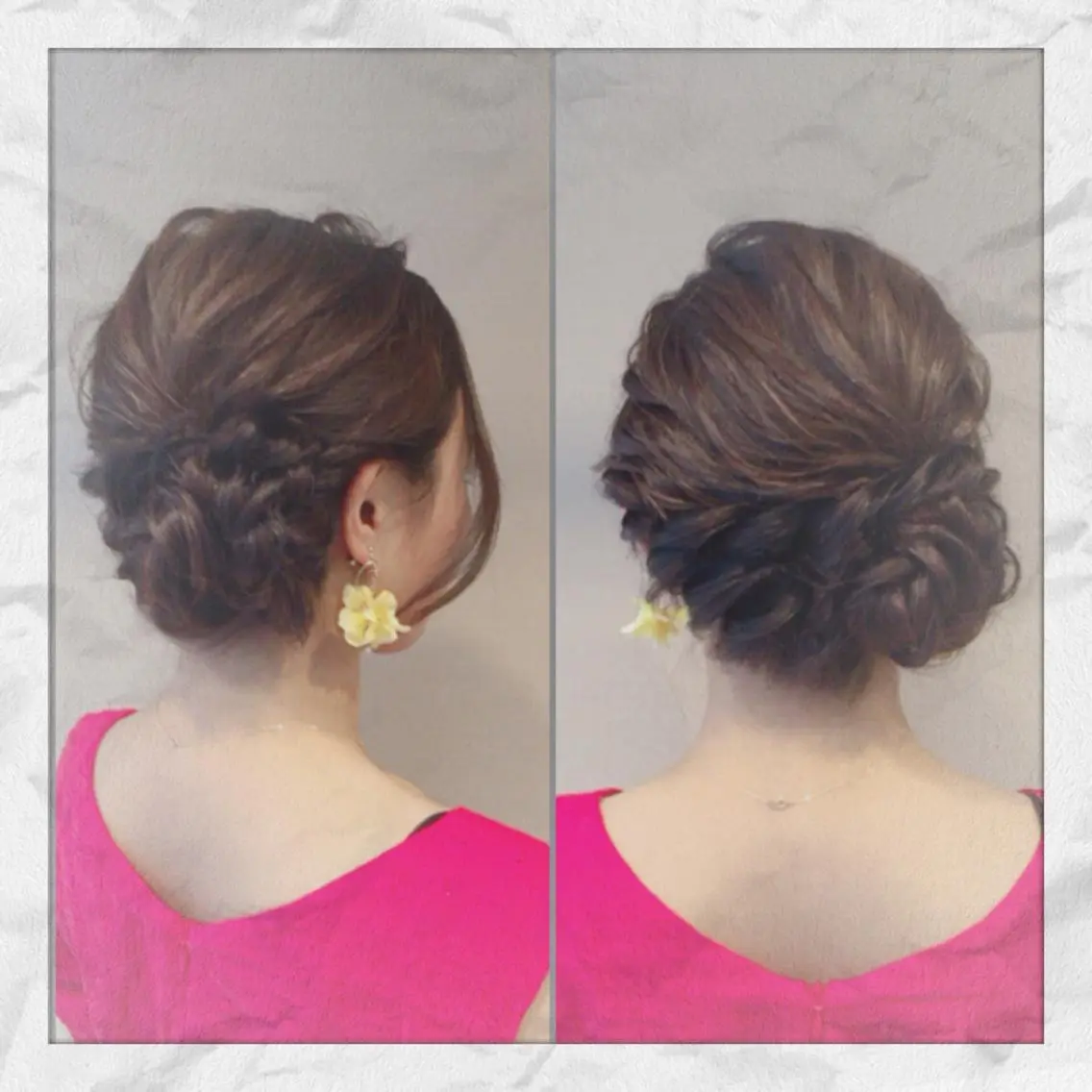 セミロング ヘアアレンジ 結婚式・ブライダル ヘアセット ヘアセット/着付け 𓇼 まつもと𓇼のその他イメージ