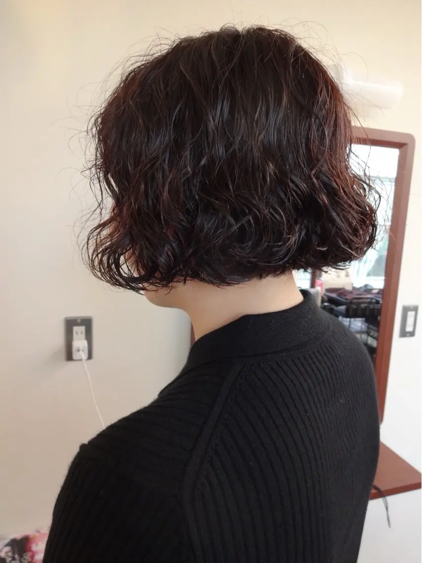 ショート パーマ ボブ ボブパーマ/パーマ ウルフパーマのヘアスタイル