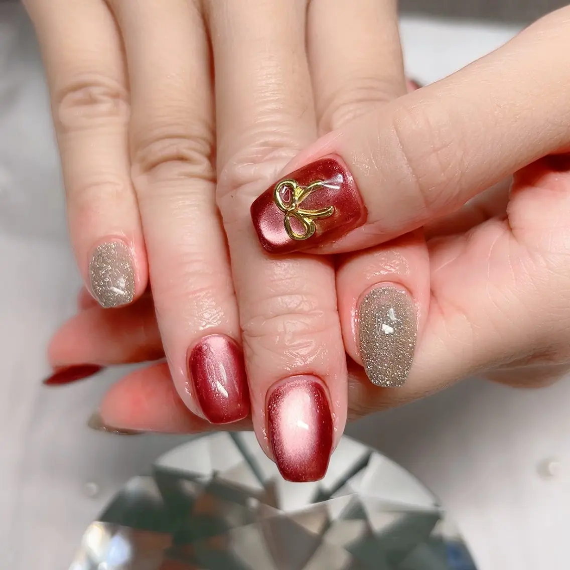 ネイル キラキラネイル ラメ(グリッター) マグネットネイル 持ち込み ハンドネイル Cute Tips nailのネイルデザイン