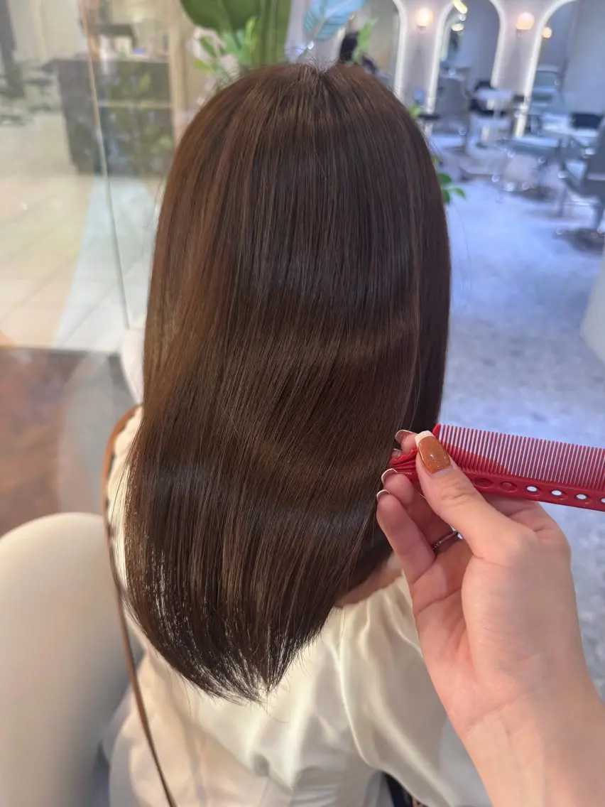 ミディアム カラー カット ヘアカラー トリートメント 🎀髪質改善/艶髪/ 艶カラー🎀浅田涼風のヘアスタイル