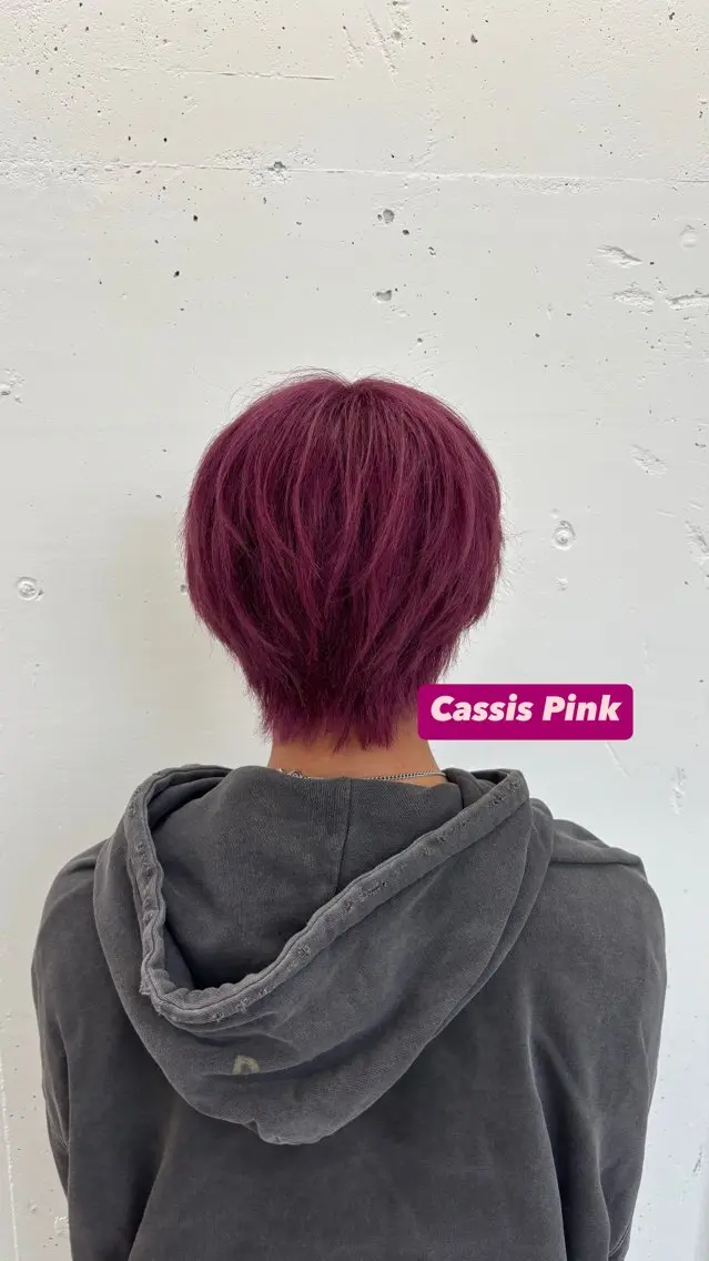 カラー メンズ カシス ピンクカラー 🌼あいり🌼 JILLSTUDIOのヘアスタイル
