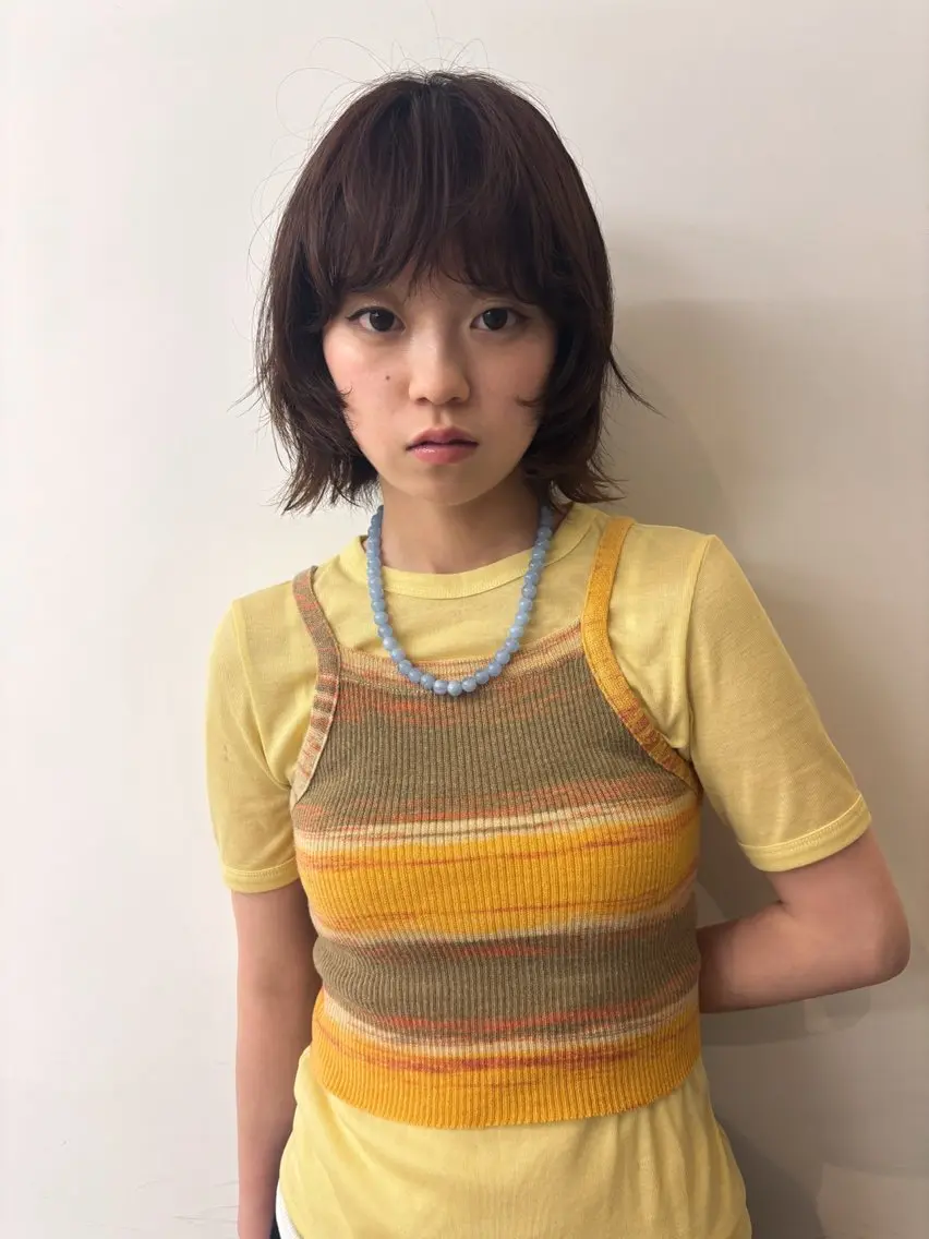 ミディアム カラー ベージュカラー ブリーチ ブラウンカラー ブラウンベージュ 透明感カラー ななみ/yew/ 透明感カラーのヘアスタイル