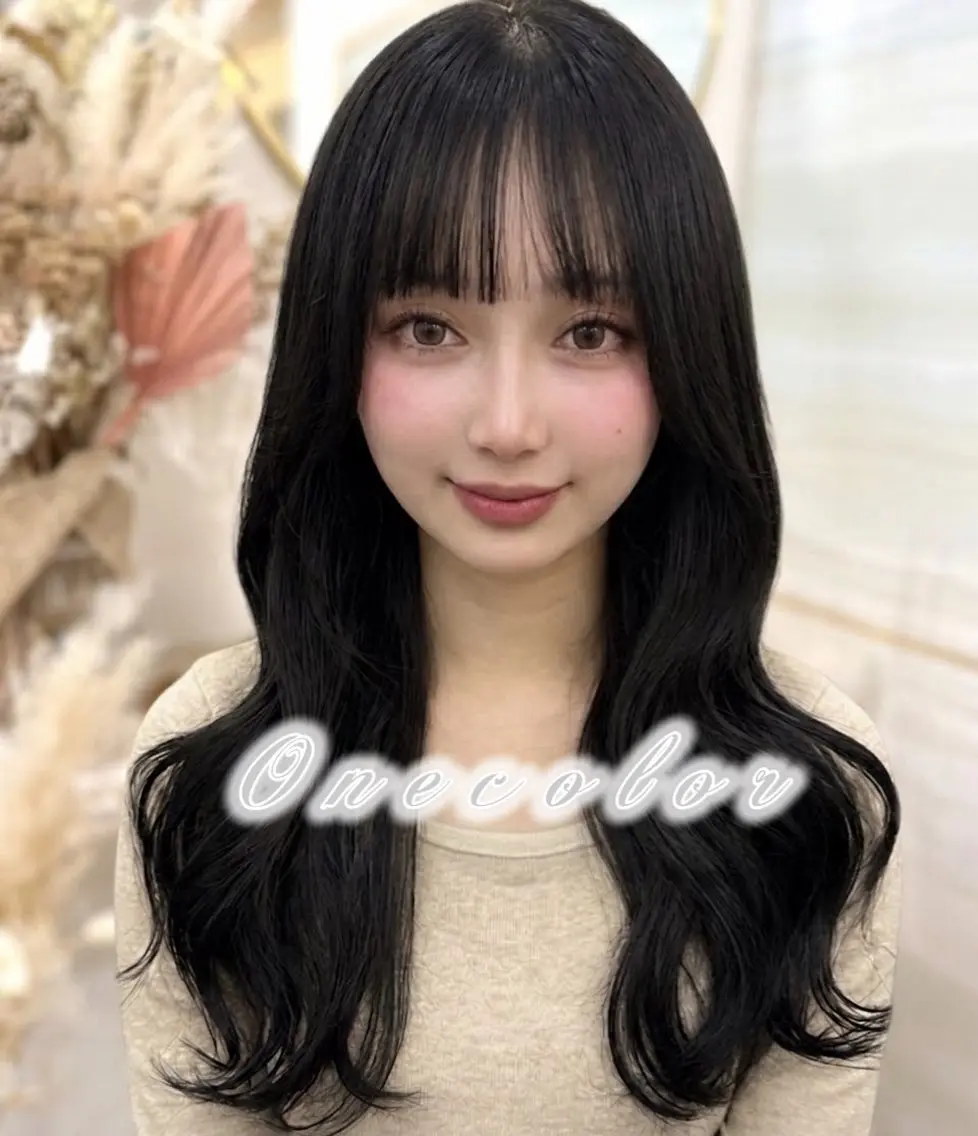 ロング カラー ヘアカラー 🎀🎶はがりな ワンカラー💝のヘアスタイル