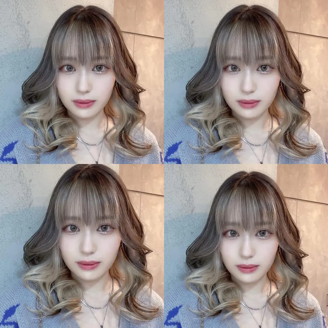 セミロング カラー カット ヘアカラー トリートメント ヘアセット 💜ハイトーン💛 マジカルかいちゃんのヘアスタイル