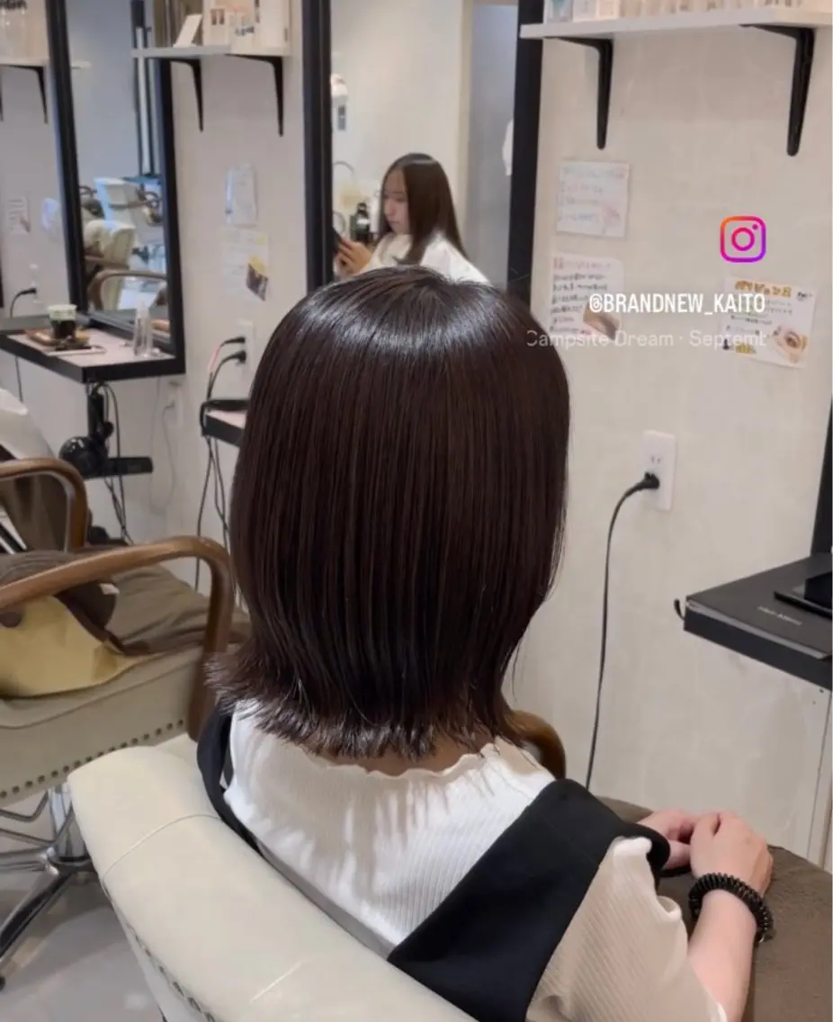 ミディアム カット ヘアカラー トリートメント 本店店長☆ 前原海翔のヘアスタイル
