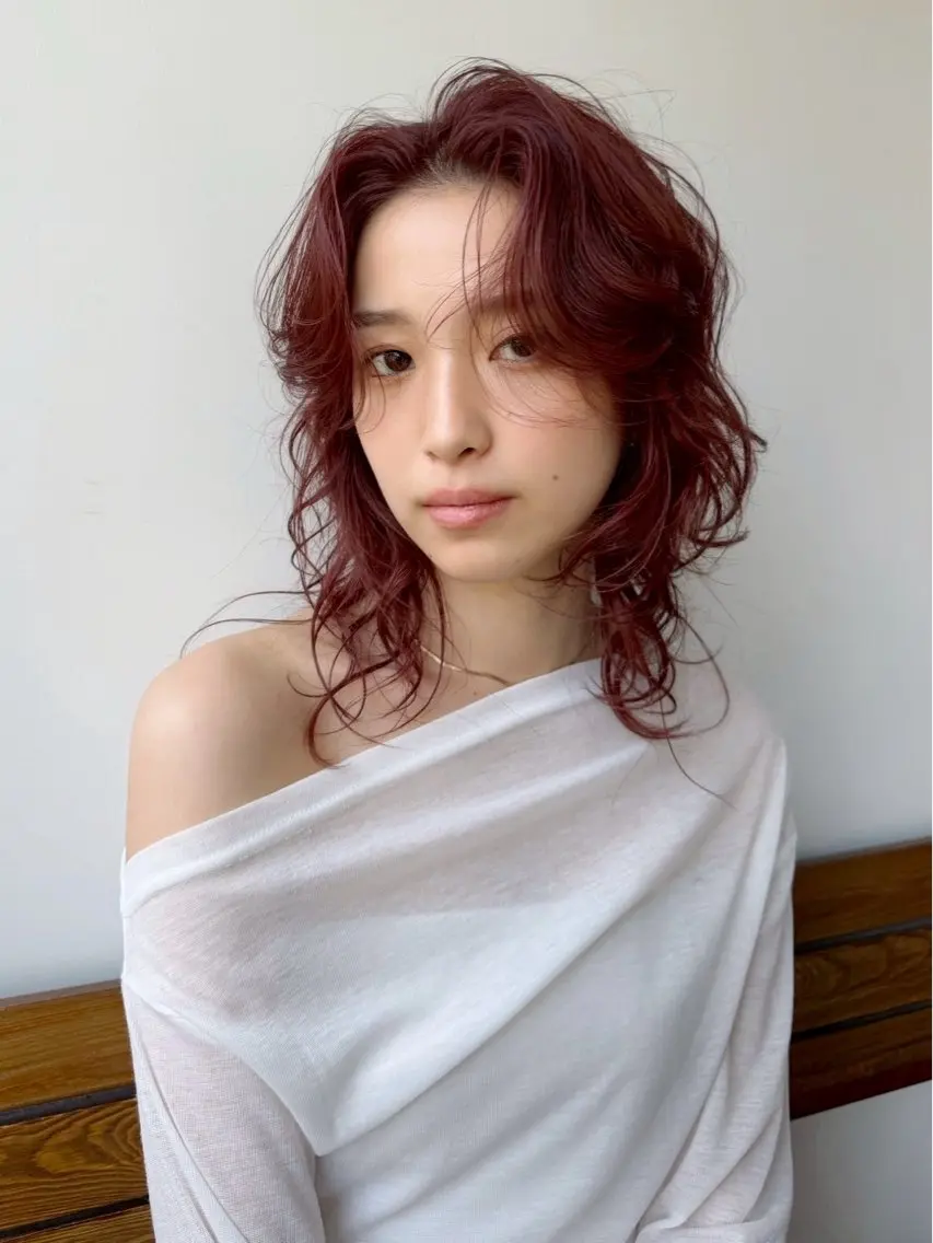 ミディアム カラー パーマ 銀座/骨格診断 垢抜けレイヤー/菅原のヘアスタイル