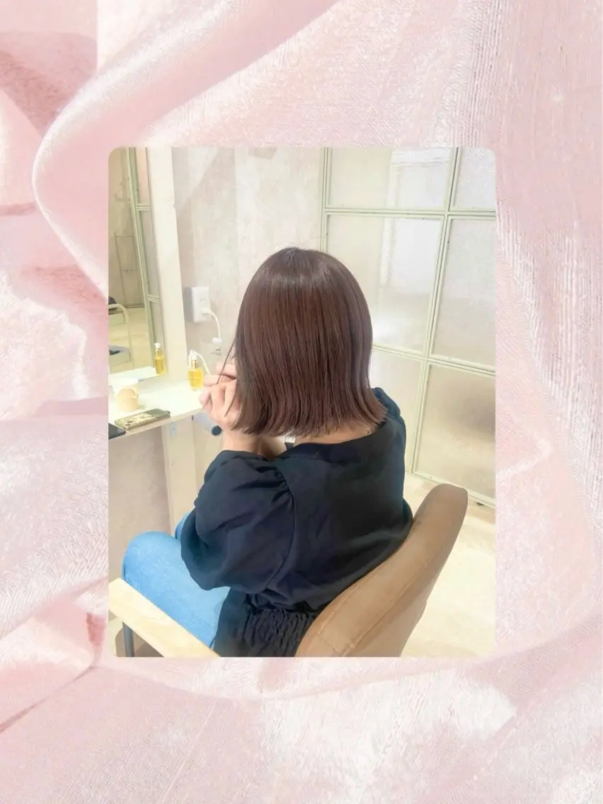 ミディアム ヘアカラー トリートメント ❤︎SAKURA 【Rico】❤︎のヘアスタイル