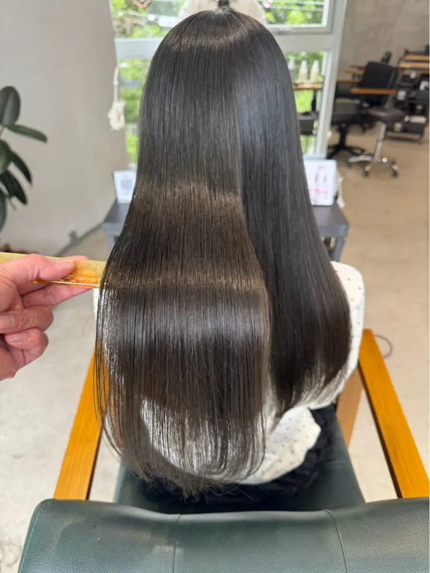 ロング 縮毛矯正 カラー/ダブルカラー グレイカラー椿こはなのヘアスタイル