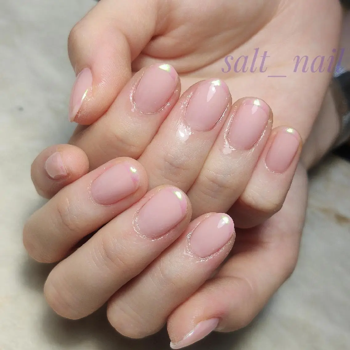 ネイル オーロラネイル フレンチネイル 個人サロン saltnailのネイルデザイン