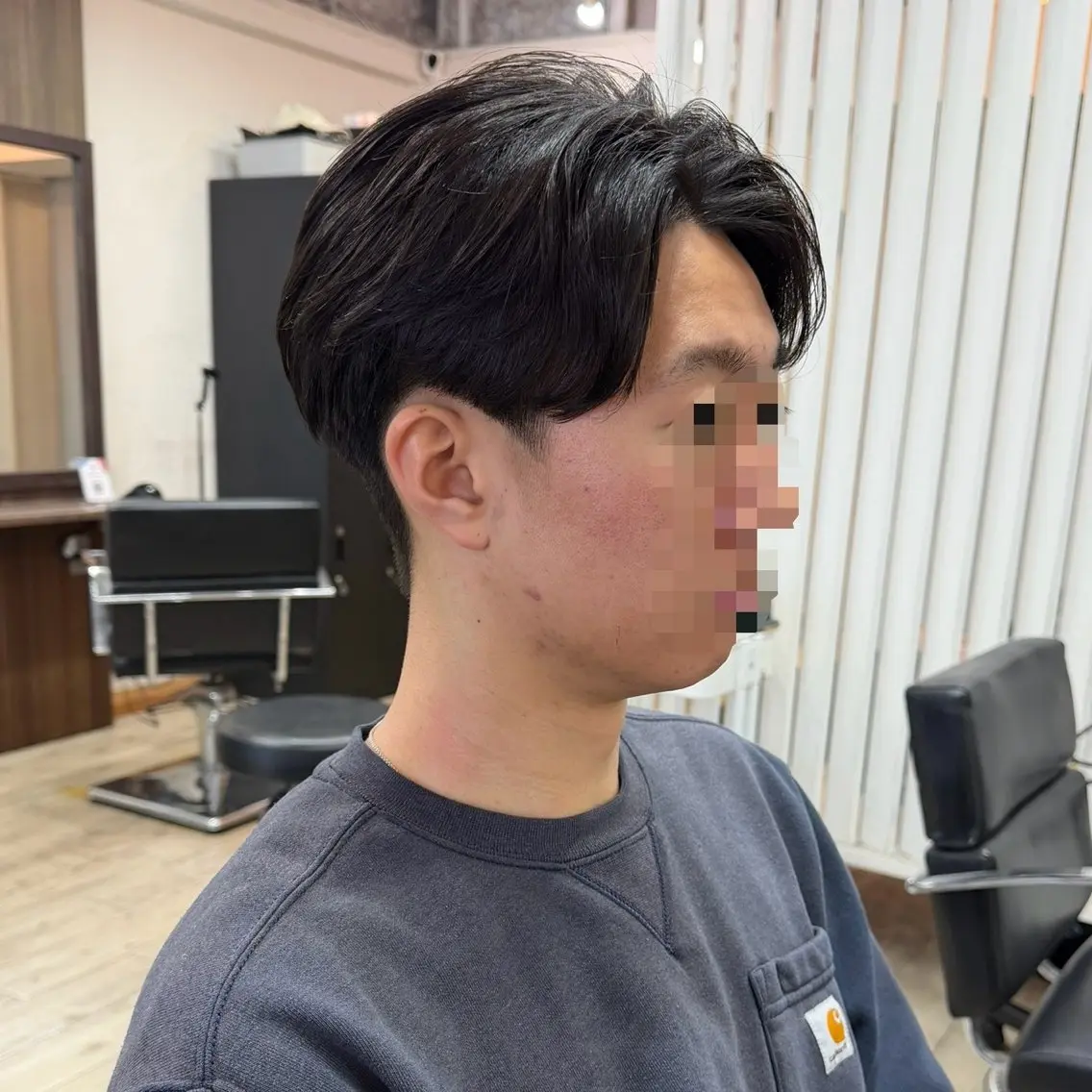 ミディアム パーマ メンズ センターパート カット パーマ ヘアセット 【池袋/スパイキー ショート】ⓝⓘⓜⓤのヘアスタイル