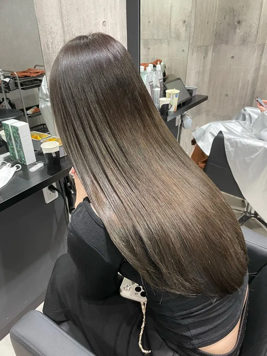 ロング カラー グレージュ カット ヘアカラー 縮毛矯正 トリートメント 🫧透明感/美髪🫧 Hiroakiのヘアスタイル